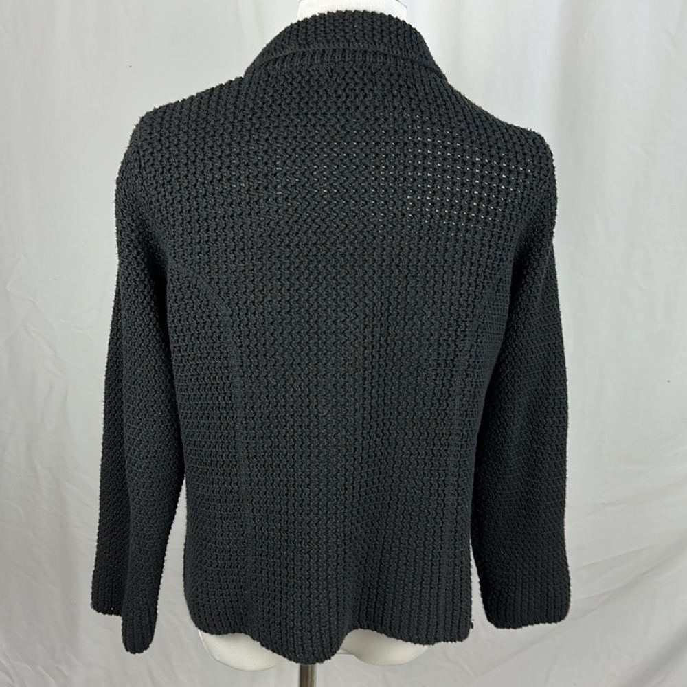 Black Cotton Sweater Jacket - Picture 4 of 5